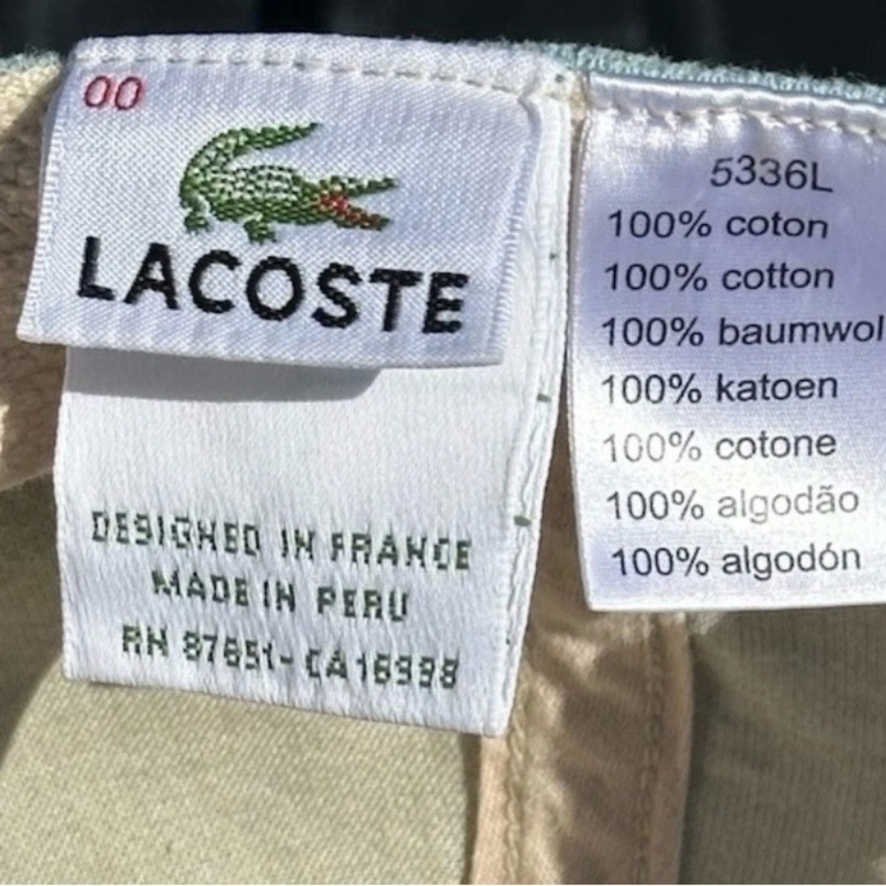 Lacoste Vintage 100% Cotton Light Blue Adjustable Cap 90s Tennis Golf - Picture 3 of 3